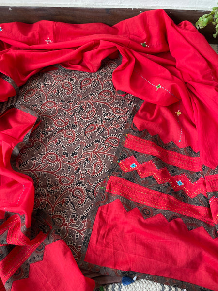 2 piece set - Ajrakh Handblock Cotton Kurta Set