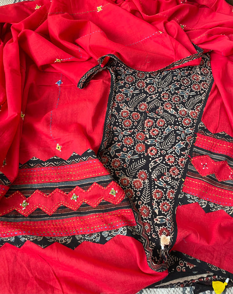 2 piece set - Ajrakh Handblock Cotton Kurta Set