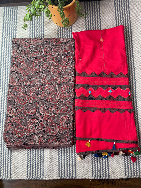 2 piece set - Ajrakh Handblock Cotton Kurta Set