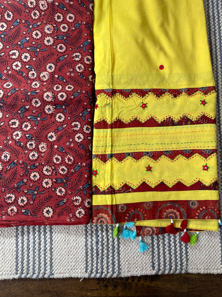 2 piece set - Ajrakh Handblock Cotton Kurta Set