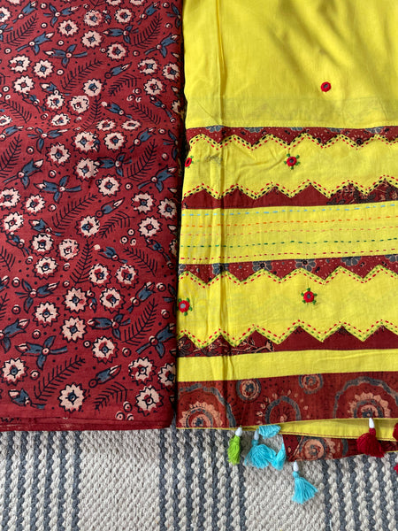 2 piece set - Ajrakh Handblock Cotton Kurta Set