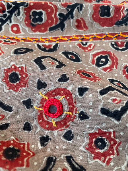 2 piece set - Ajrakh handblock cotton kurta with cotton dupatta