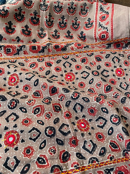 2 piece set - Ajrakh handblock cotton kurta with cotton dupatta