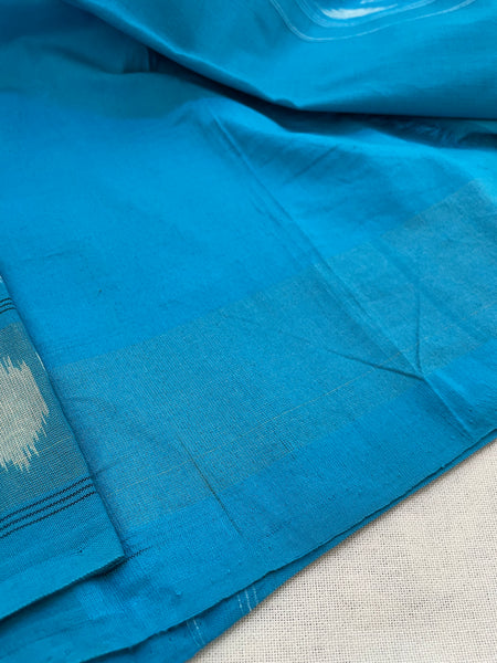 Woven Ikkat Pochampally Cotton saree with zari border