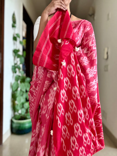 Woven Ikkat Pochampally Cotton saree