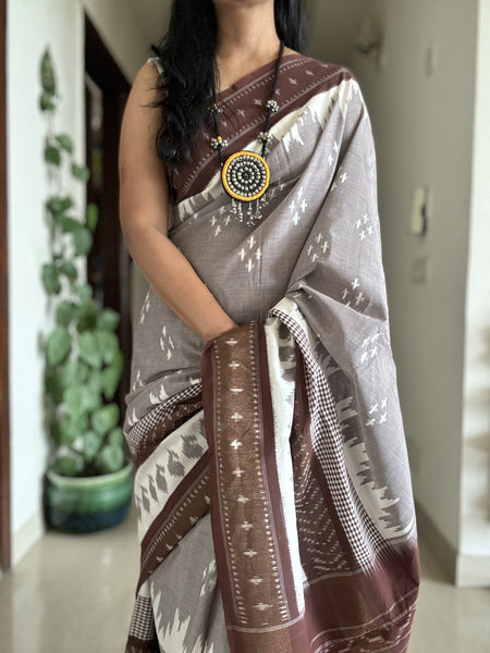 Woven Ikkat Pochampally Cotton saree