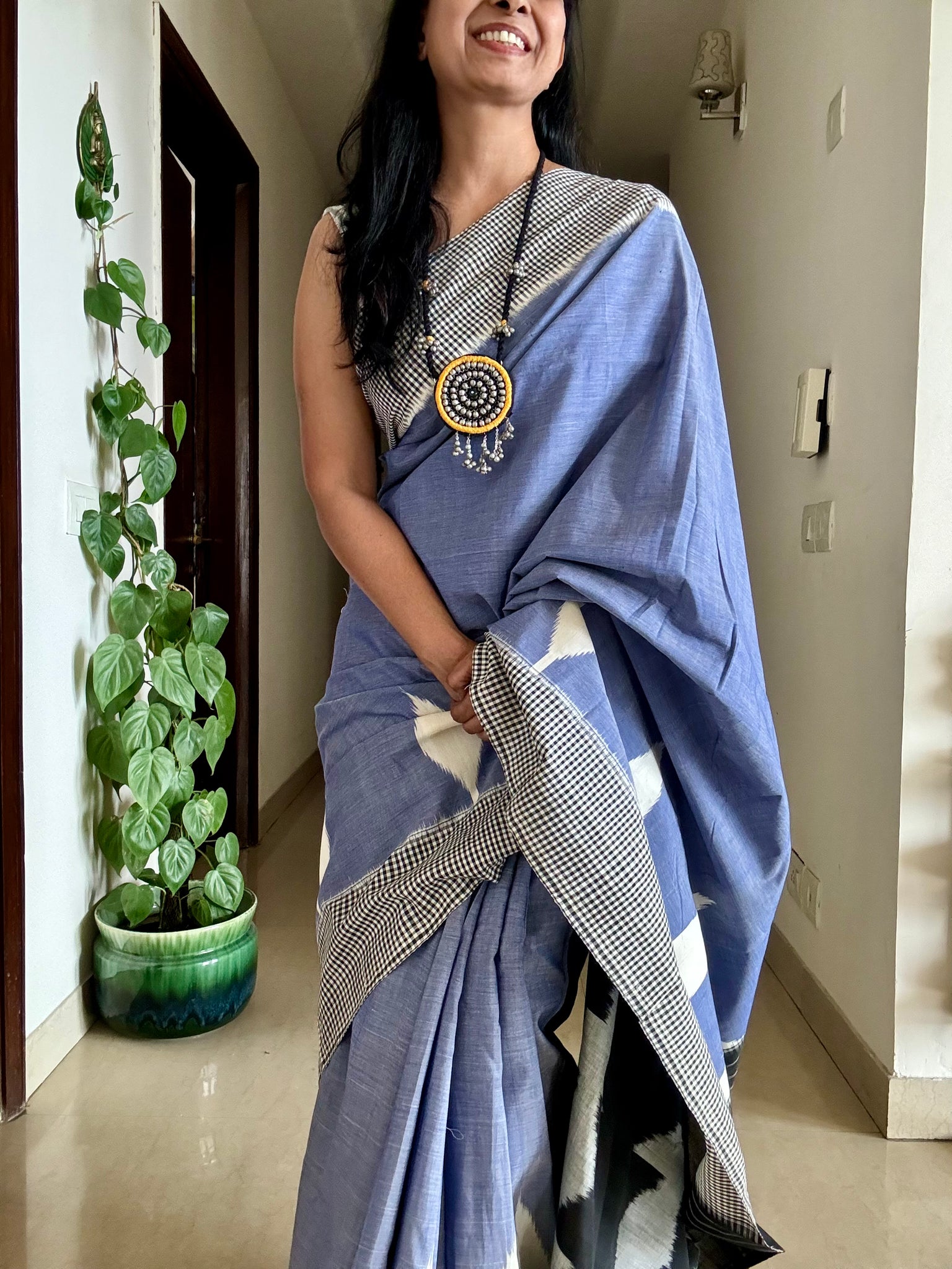 Woven Ikkat Pochampally Cotton saree