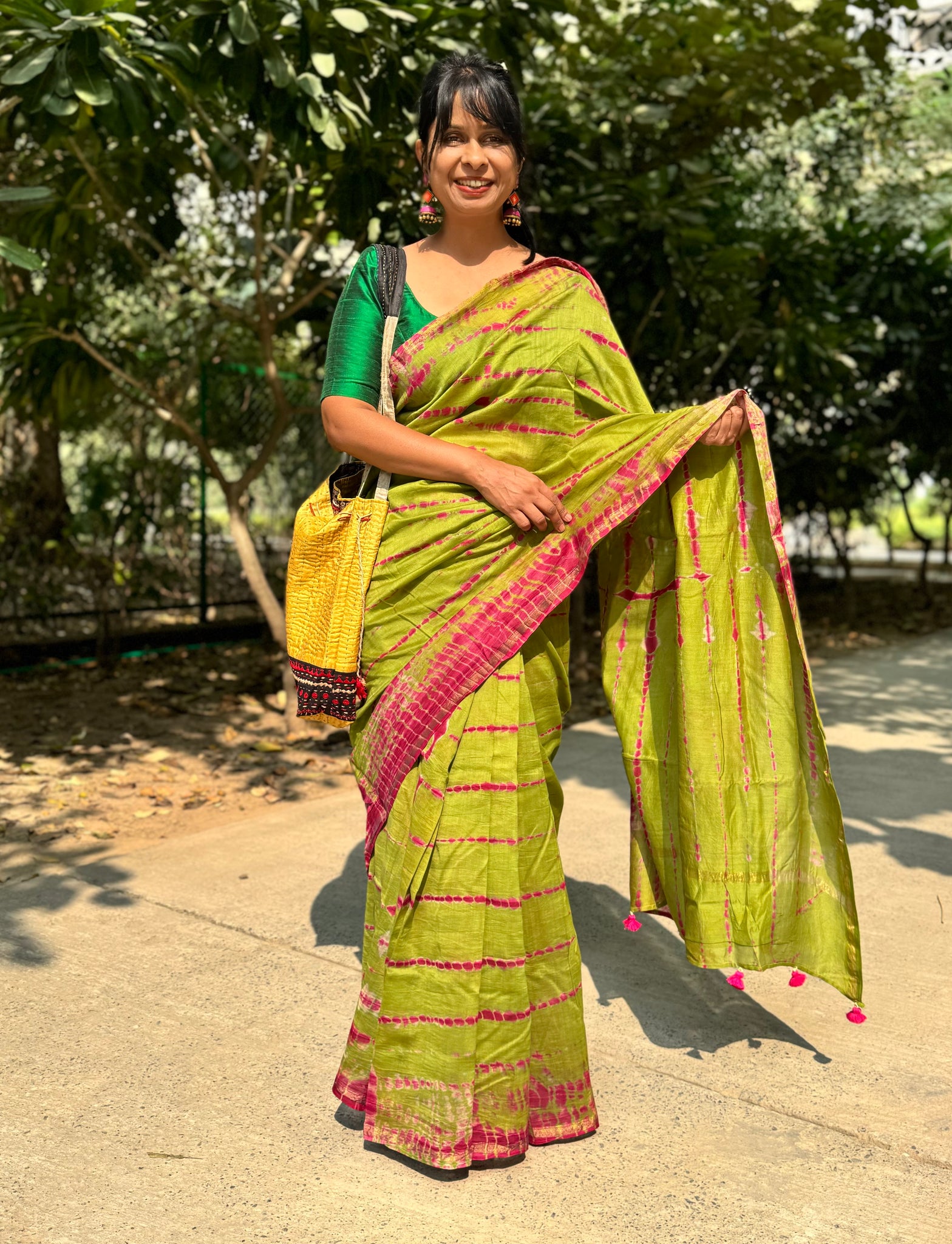 Chanderi Blockprinted Cotton Silk Saree