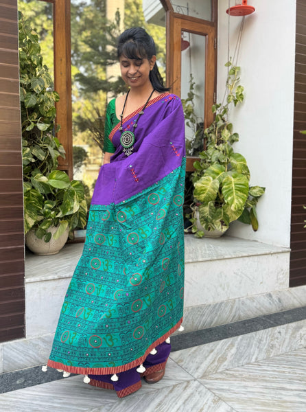 Embroidered Patchwork Cotton Saree