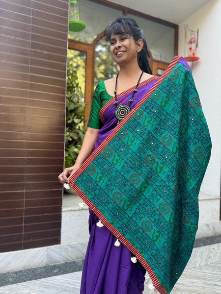 Embroidered Patchwork Cotton Saree