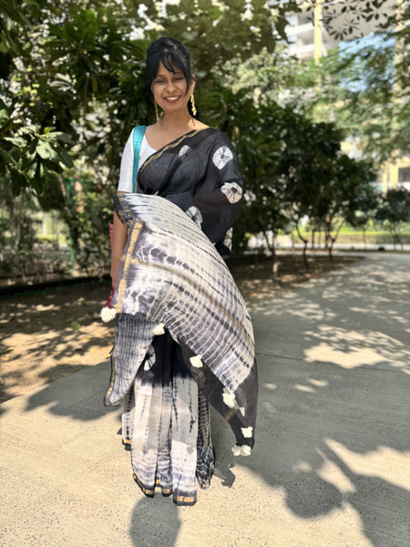 Chanderi Blockprinted Cotton Silk Saree