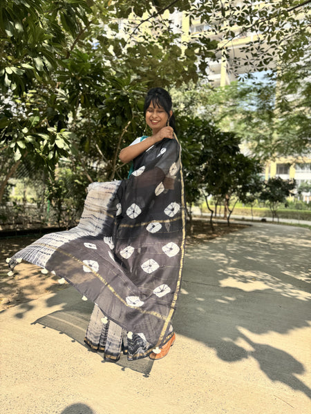 Chanderi Blockprinted Cotton Silk Saree