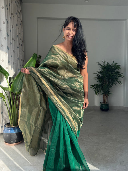 Vrinda - Zari Chanderi Handwoven Saree