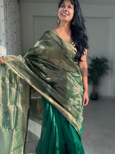 Vrinda - Zari Chanderi Handwoven Saree
