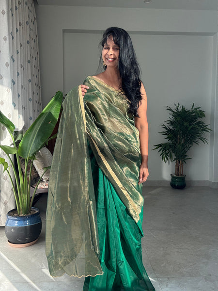 Vrinda - Zari Chanderi Handwoven Saree
