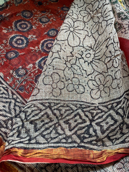 Soft Kota Doria cotton saree with Zari