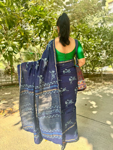 Chanderi Blockprinted Cotton Silk Saree