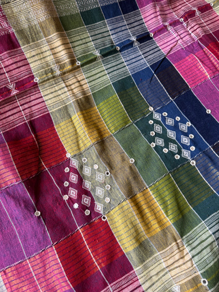 Bhujodi saree - Organic Kala Cotton - Satrangi