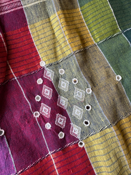 Bhujodi saree - Organic Kala Cotton - Satrangi