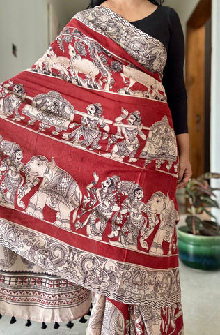 Kalamkari - Printed cotton mul saree