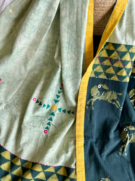 Embroidered Patchwork stole