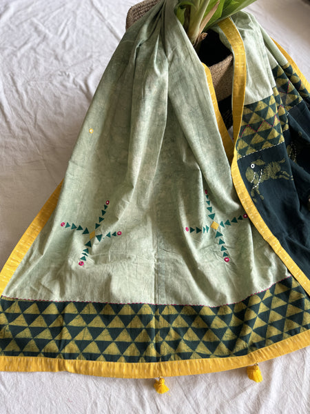 Embroidered Patchwork stole