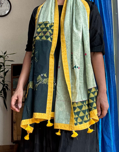 Embroidered Patchwork stole