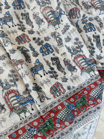 Kalamkari - Printed cotton mul saree