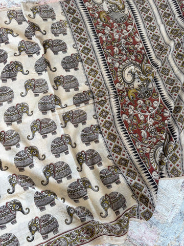Kalamkari - Printed cotton mul saree