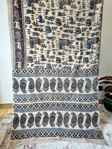 Kalamkari - Printed cotton mul saree