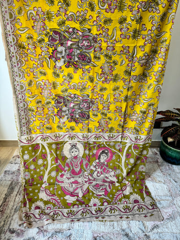 Kalamkari - Printed cotton mul saree