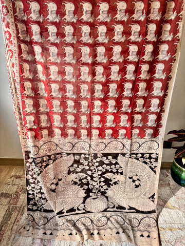Kalamkari - Printed cotton mul saree