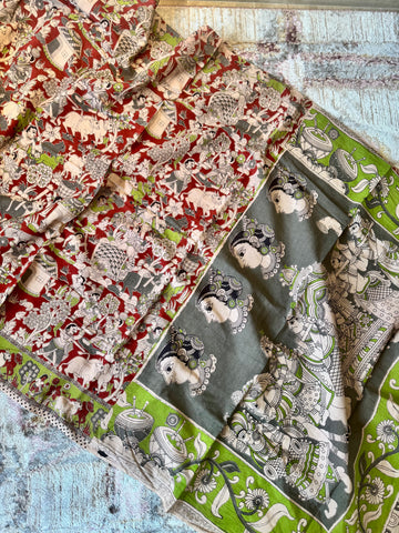 Kalamkari - Printed cotton mul saree