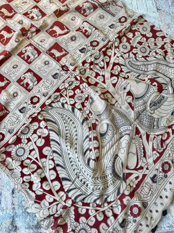 Kalamkari - Printed cotton mul saree