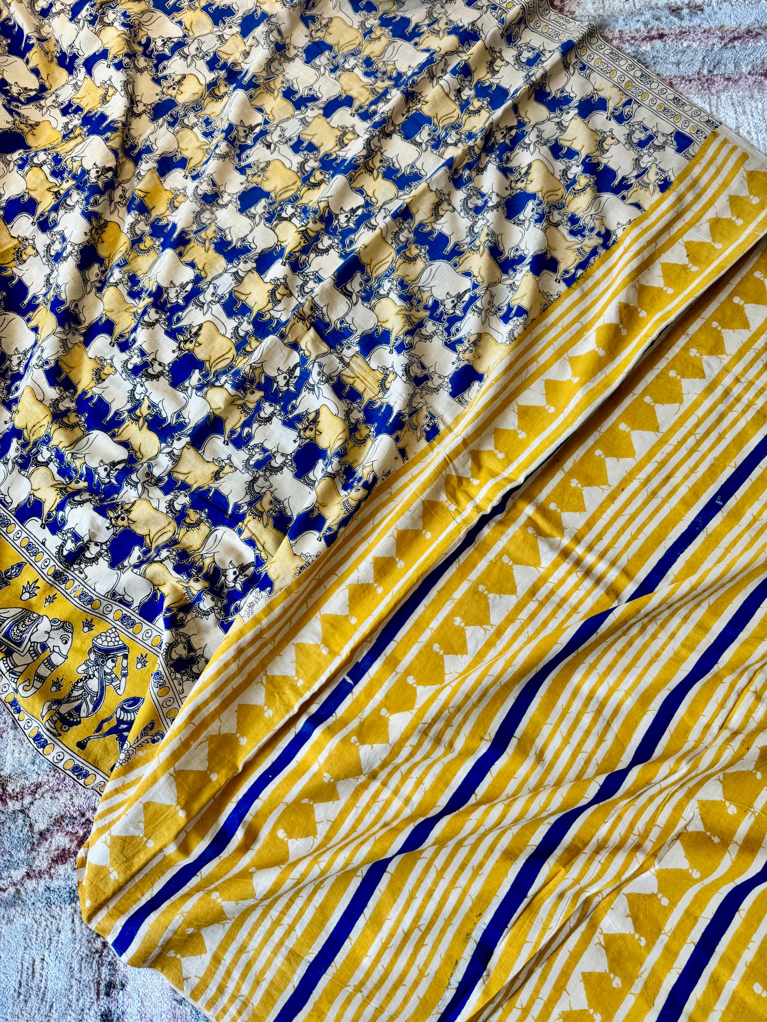 Kalamkari - Printed cotton mul saree