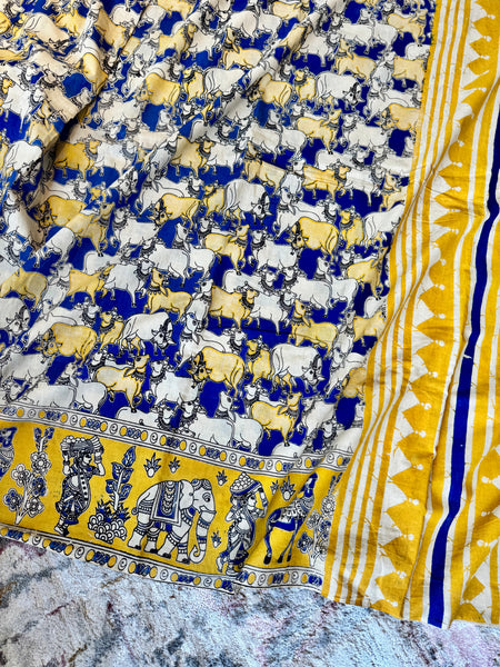 Kalamkari - Printed cotton mul saree