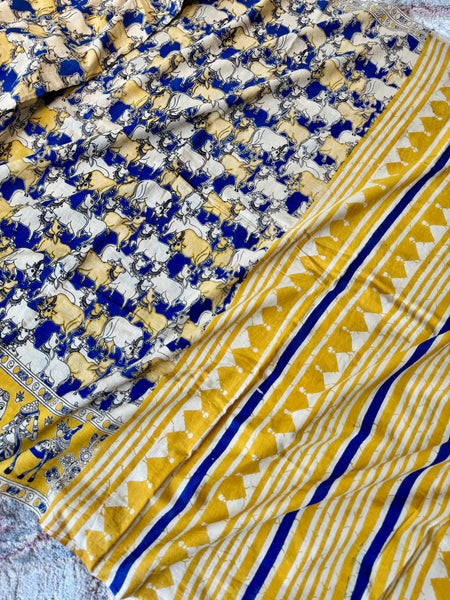 Kalamkari - Printed cotton mul saree