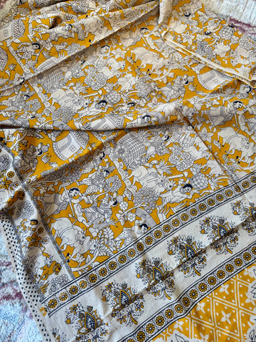 Kalamkari - Printed cotton mul saree