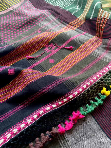 Bhujodi saree - Organic Kala Cotton - Black