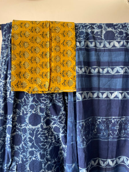 Akola - Mul cotton hand block printed saree