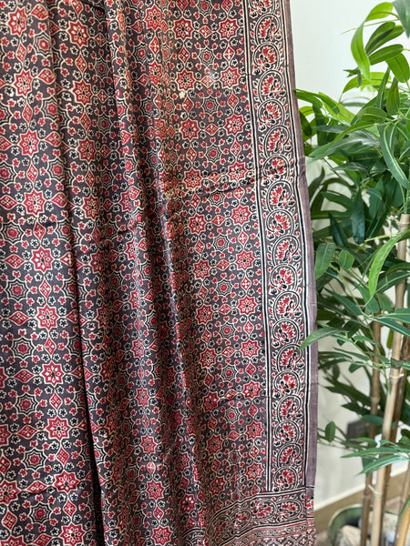 Tissue Pallu Ajrakh Modal Silk Dupatta
