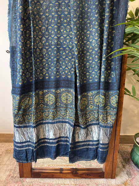 Tissue Pallu Ajrakh Modal Silk Dupatta