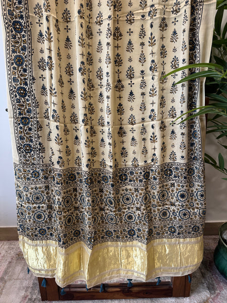 Tissue Pallu Ajrakh Modal Silk Dupatta