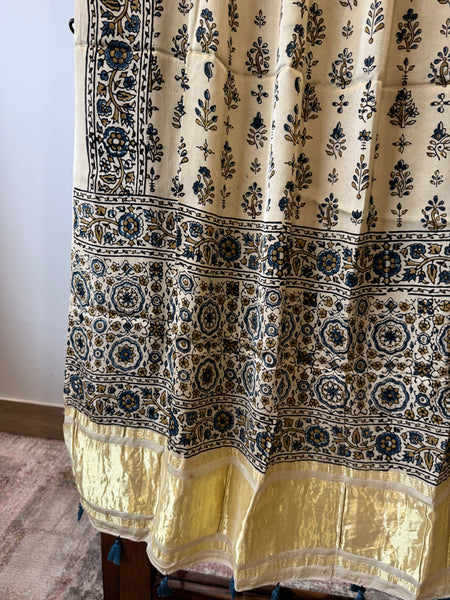 Tissue Pallu Ajrakh Modal Silk Dupatta
