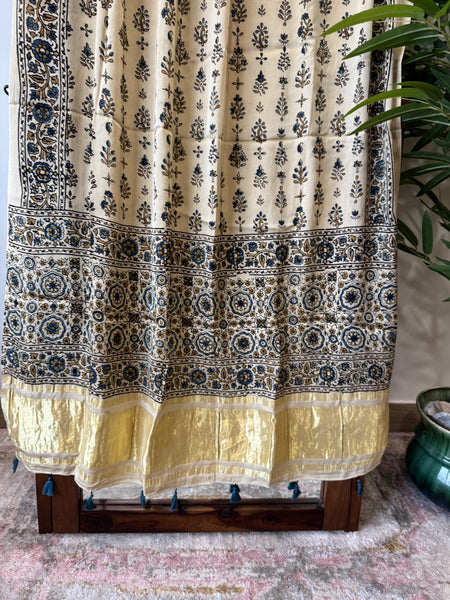 Tissue Pallu Ajrakh Modal Silk Dupatta