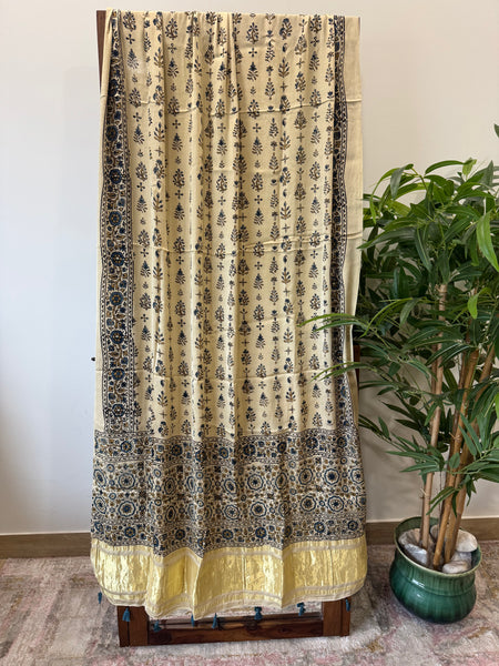 Tissue Pallu Ajrakh Modal Silk Dupatta