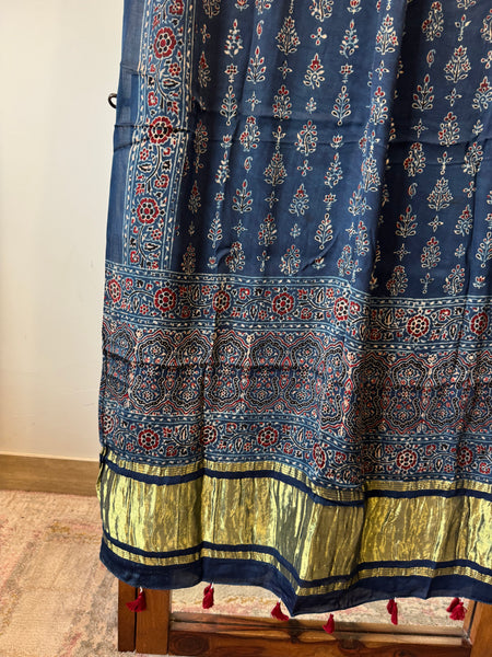 Tissue Pallu Ajrakh Modal Silk Dupatta