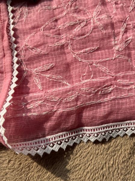 Chikankari Tepchi Hand Embroidered Kota Cotton Saree