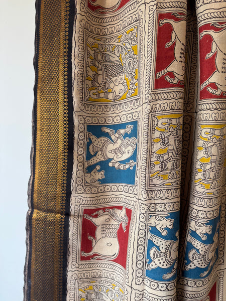 Kalamkari - Printed Bangalore Silk Zari Saree