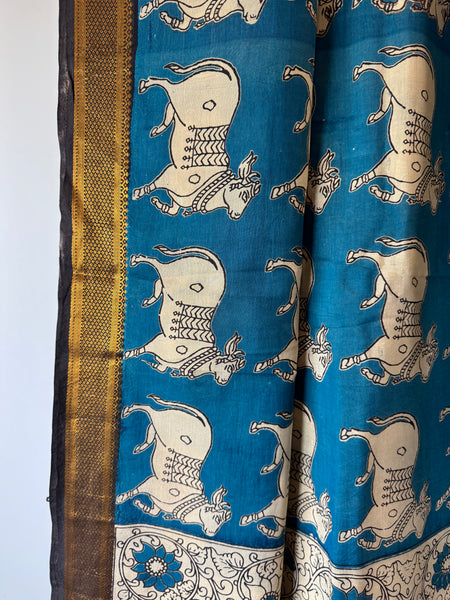 Kalamkari - Printed Bangalore Silk Zari Saree